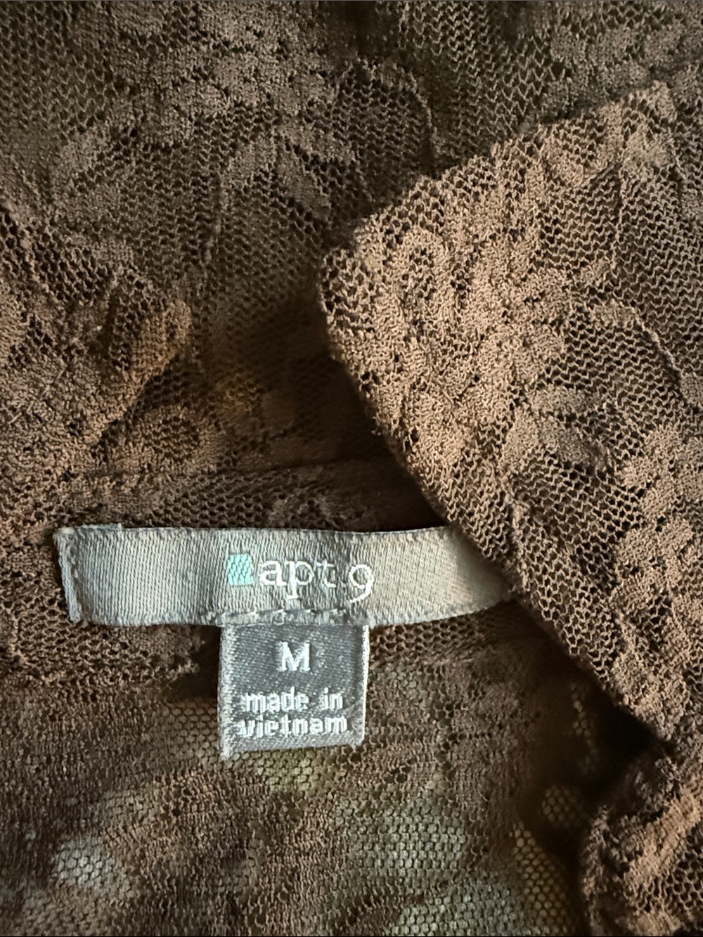 Apt.9 Brown Lace Button-Front Dress Sheer Top Y2K Cottagecore Poetcore - Picture 4 of 11